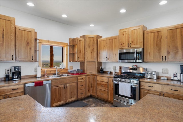53 Skyview Ln, Townsend, MT 59644 - kitchen with stainless steel appliances, recessed lighting, and open shelves