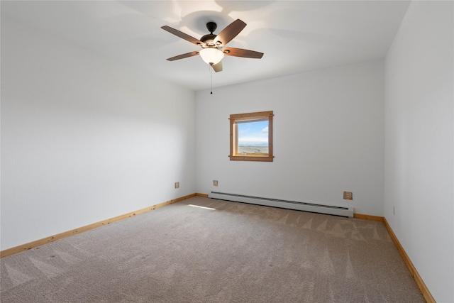 53 Skyview Ln, Townsend, MT 59644 - carpeted spare room with baseboard heating and a ceiling fan