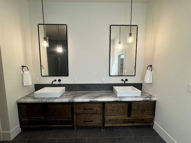 bathroom featuring vanity and tile patterned floors