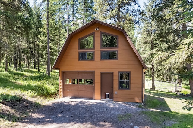 garage with wooden walls