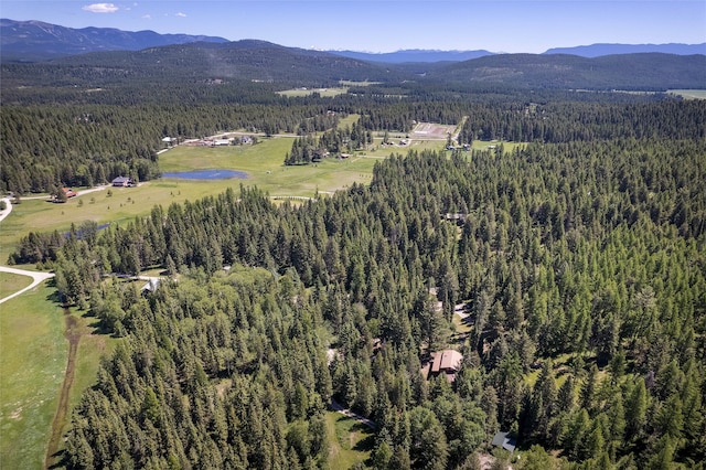 bird's eye view featuring a mountain view