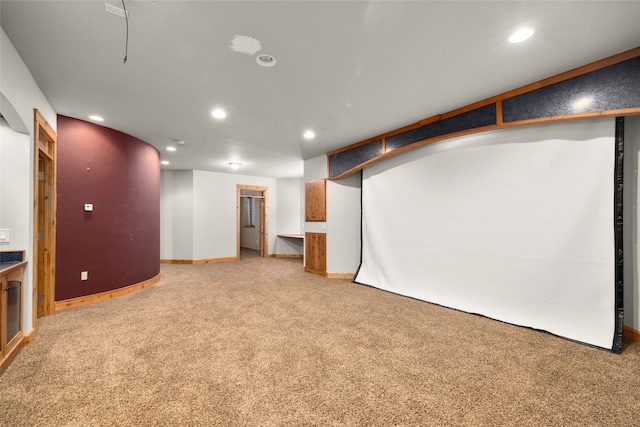 basement featuring carpet floors