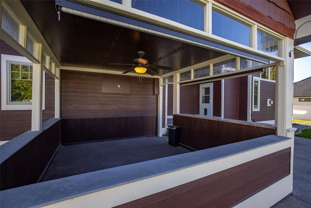 view of patio with ceiling fan