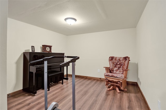 home office featuring hardwood / wood-style flooring