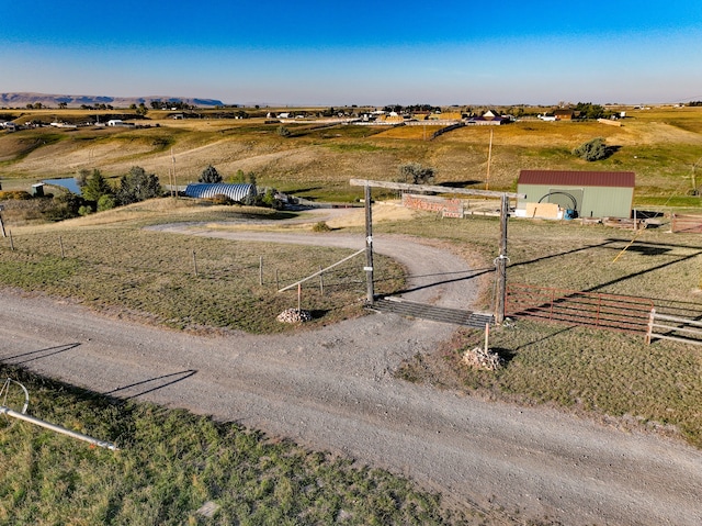 aerial view with a rural view