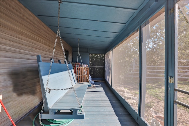 view of unfurnished sunroom