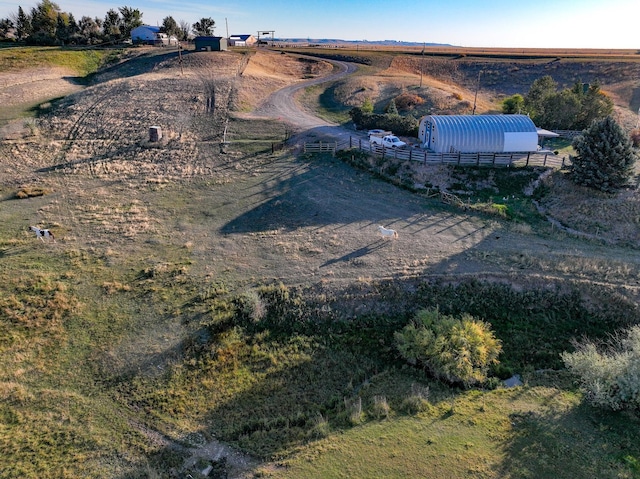 bird's eye view with a rural view