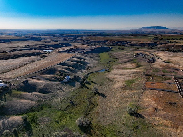 aerial view with a mountain view