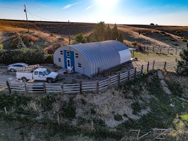 aerial view with a rural view