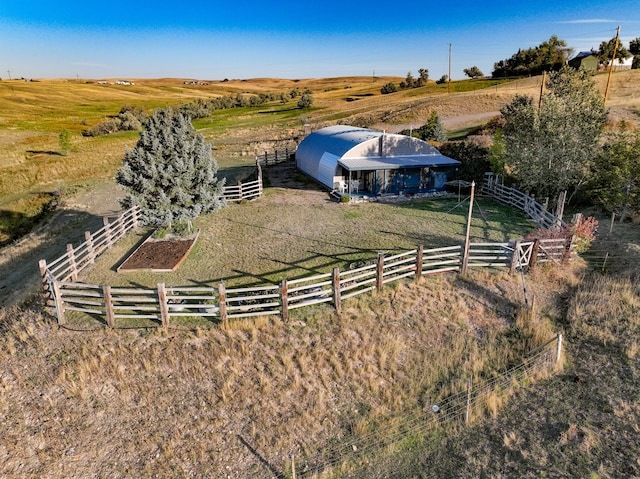 bird's eye view featuring a rural view