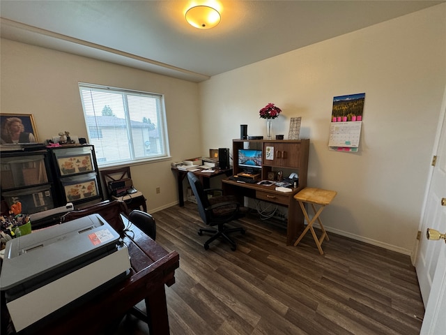 office featuring dark hardwood / wood-style floors