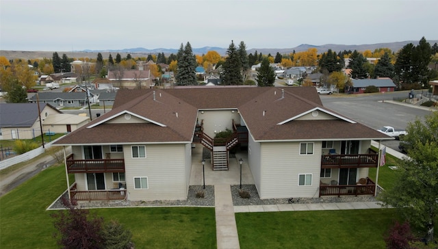 608 Clark St, Deer Lodge, MT 59722 - birds eye view of property with a residential view and a mountain view