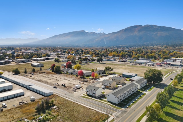 aerial view with a residential view and a mountain view