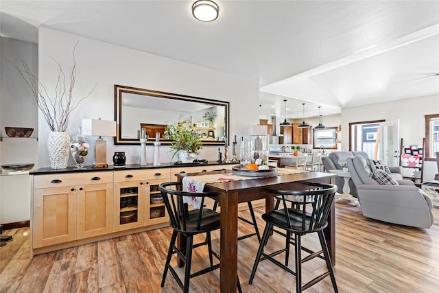 dining space featuring light hardwood / wood-style flooring