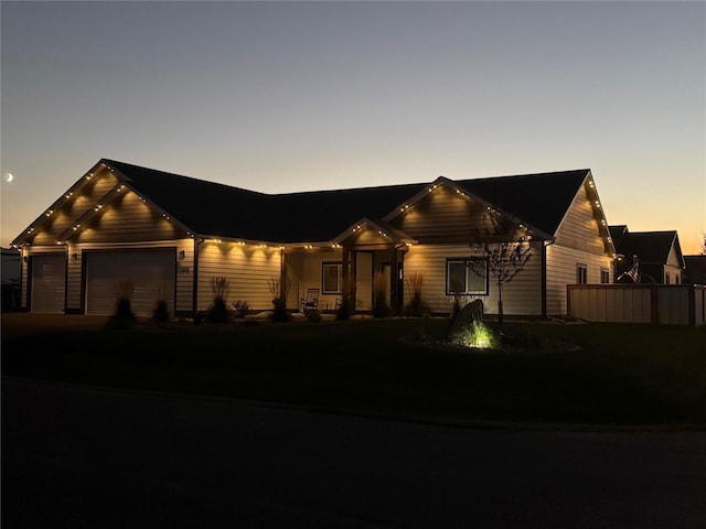 view of front facade with a garage