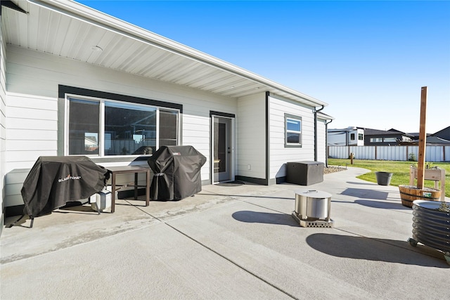 view of patio / terrace featuring a grill