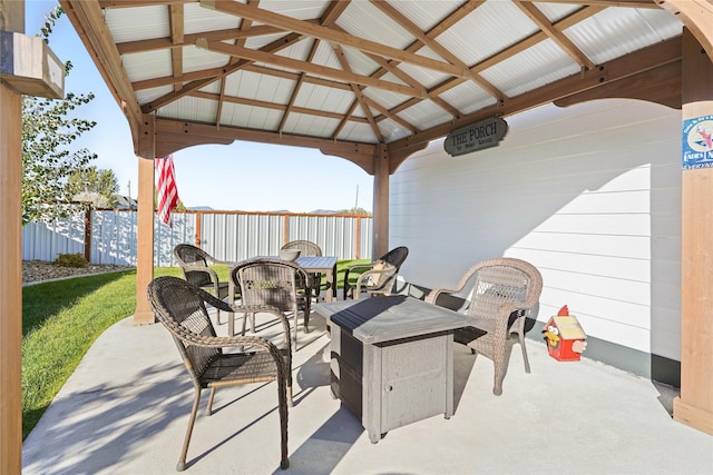 view of patio / terrace with a gazebo