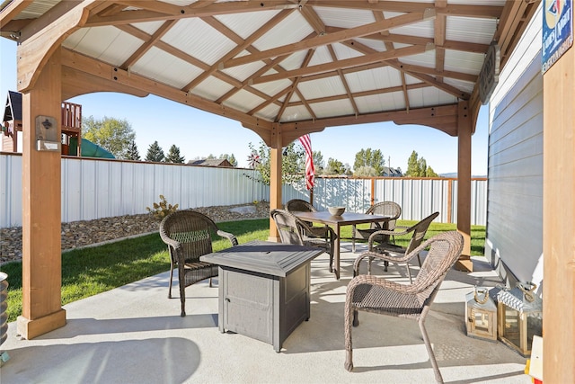 view of patio with a gazebo