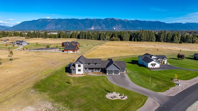 aerial view with a mountain view