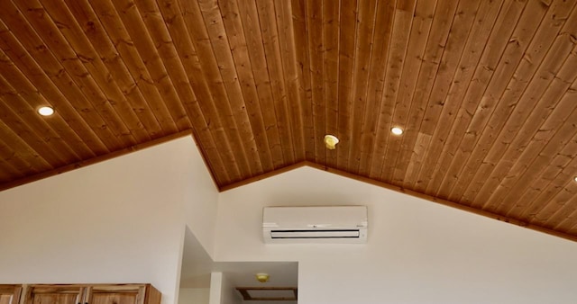 72 River Ct N, Eureka, MT 59917 - room details featuring recessed lighting, a wall mounted AC, and wood ceiling