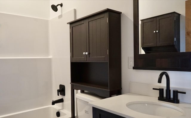 72 River Ct N, Eureka, MT 59917 - full bathroom featuring toilet, shower / tub combination, and vanity