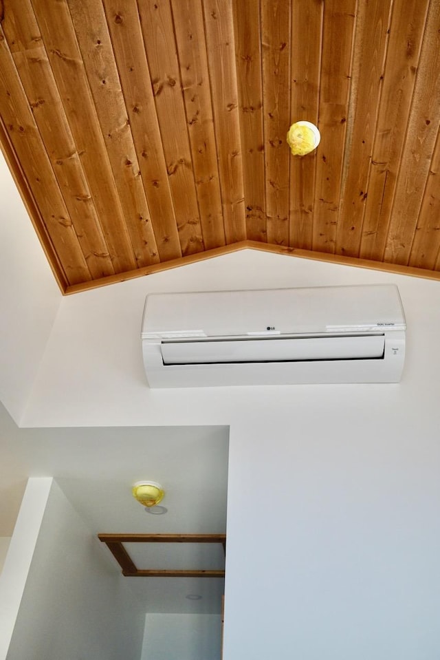 72 River Ct N, Eureka, MT 59917 - details with wood ceiling and a wall unit AC