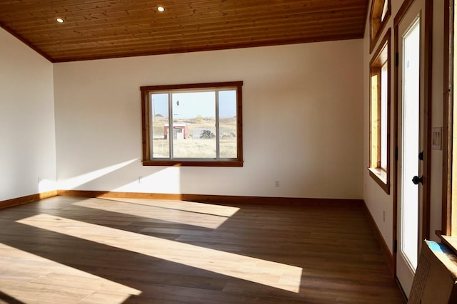 72 River Ct N, Eureka, MT 59917 - spare room featuring wood ceiling, wood finished floors, baseboards, and recessed lighting