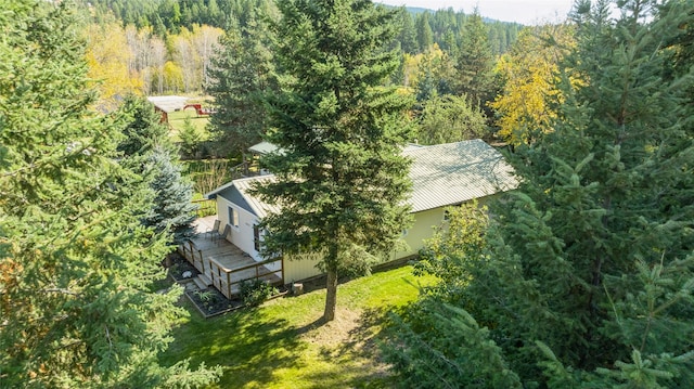 1627 Foothill Rd, Kalispell, MT 59901 - view from above of property with a heavily wooded area