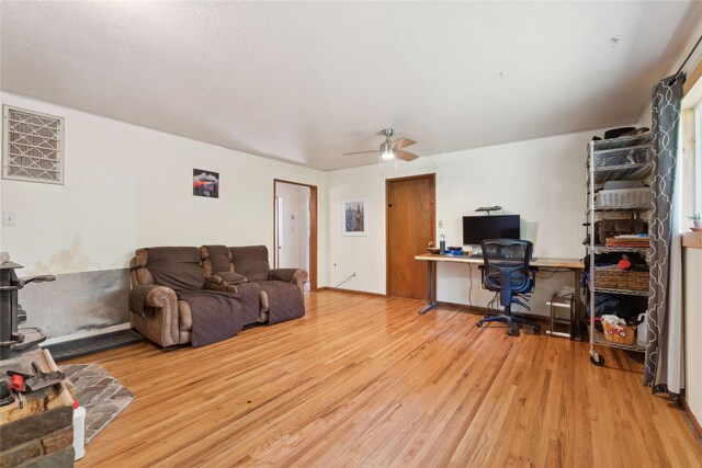 1627 Foothill Rd, Kalispell, MT 59901 - office area with light wood-style floors and a ceiling fan