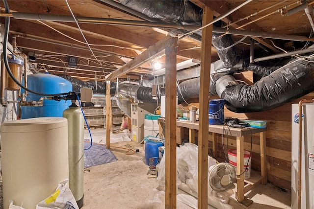 1627 Foothill Rd, Kalispell, MT 59901 - unfinished basement with a water softener system and water heater