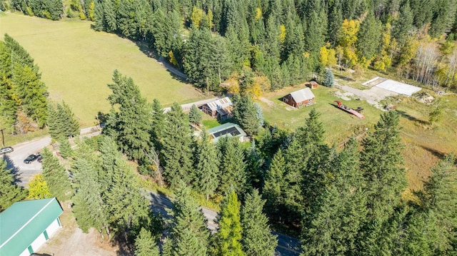 1627 Foothill Rd, Kalispell, MT 59901 - aerial overview of property's location featuring a heavily wooded area