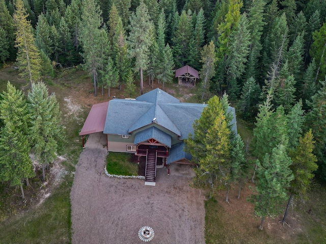 44 Copper Ridge Rd, Trout Creek, MT 59874 - birds eye view of property featuring a view of trees