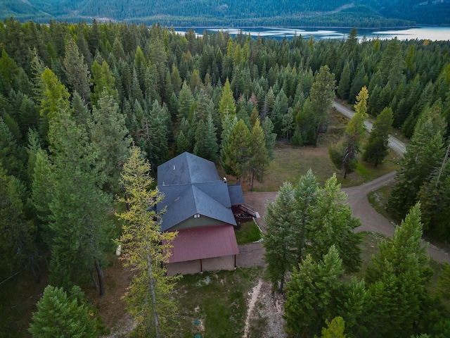 44 Copper Ridge Rd, Trout Creek, MT 59874 - birds eye view of property with a view of trees and a water view