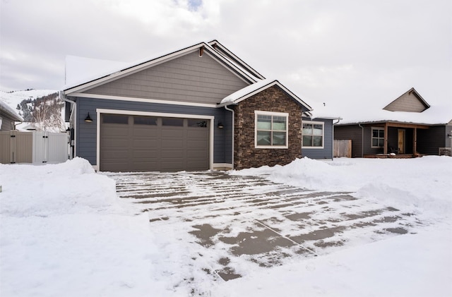 single story home with a garage