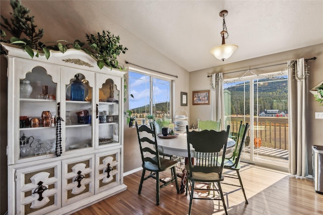 28 W Ashley Hills Dr, Kalispell, MT 59901 - dining area with lofted ceiling and wood finished floors