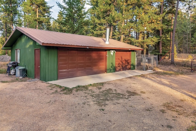 view of garage