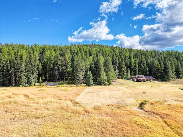 birds eye view of property with a rural view