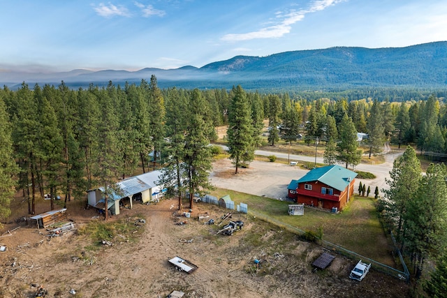 aerial view featuring a mountain view