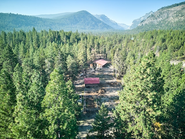 drone / aerial view with a mountain view