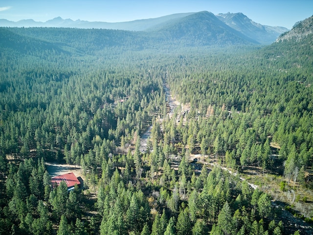 drone / aerial view with a mountain view