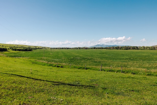 view of landscape with a rural view and a mountain view