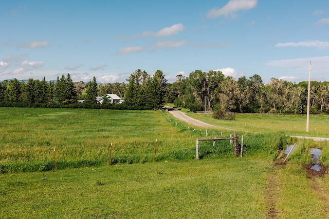 exterior space with a rural view