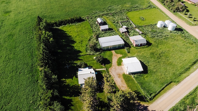 drone / aerial view with a rural view