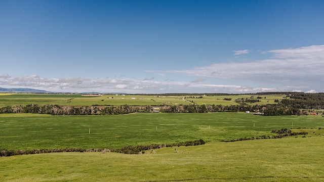 view of property's community with a rural view and a yard