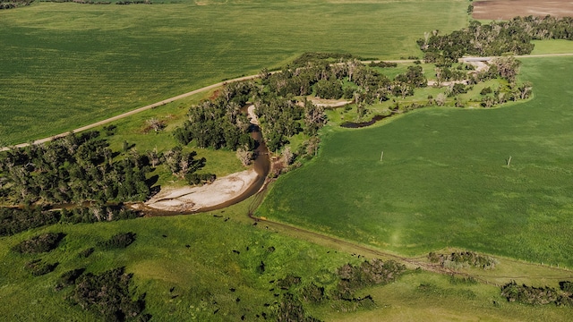 bird's eye view with a rural view