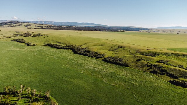 bird's eye view with a mountain view and a rural view