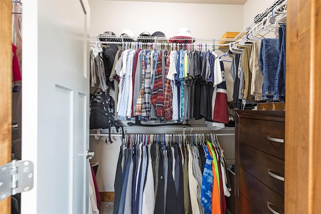 view of walk in closet