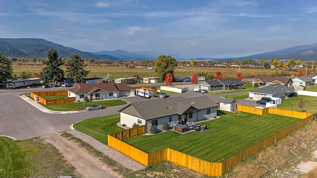 aerial view featuring a mountain view