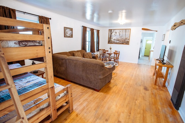 living room with light wood-type flooring