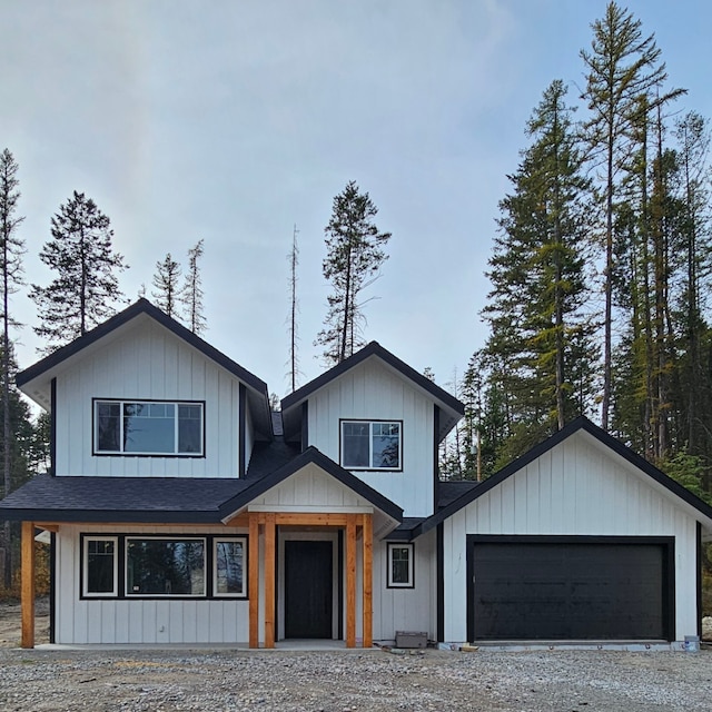 view of front of home with a garage